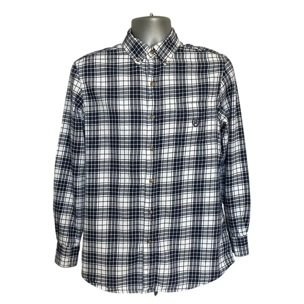 Chaps Men’s Plaid Flannel Button Down Shirts Size M Bundle of 2